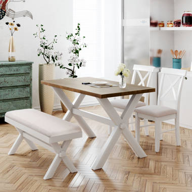 White rustic discount table and chairs